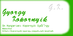 gyorgy kopornyik business card